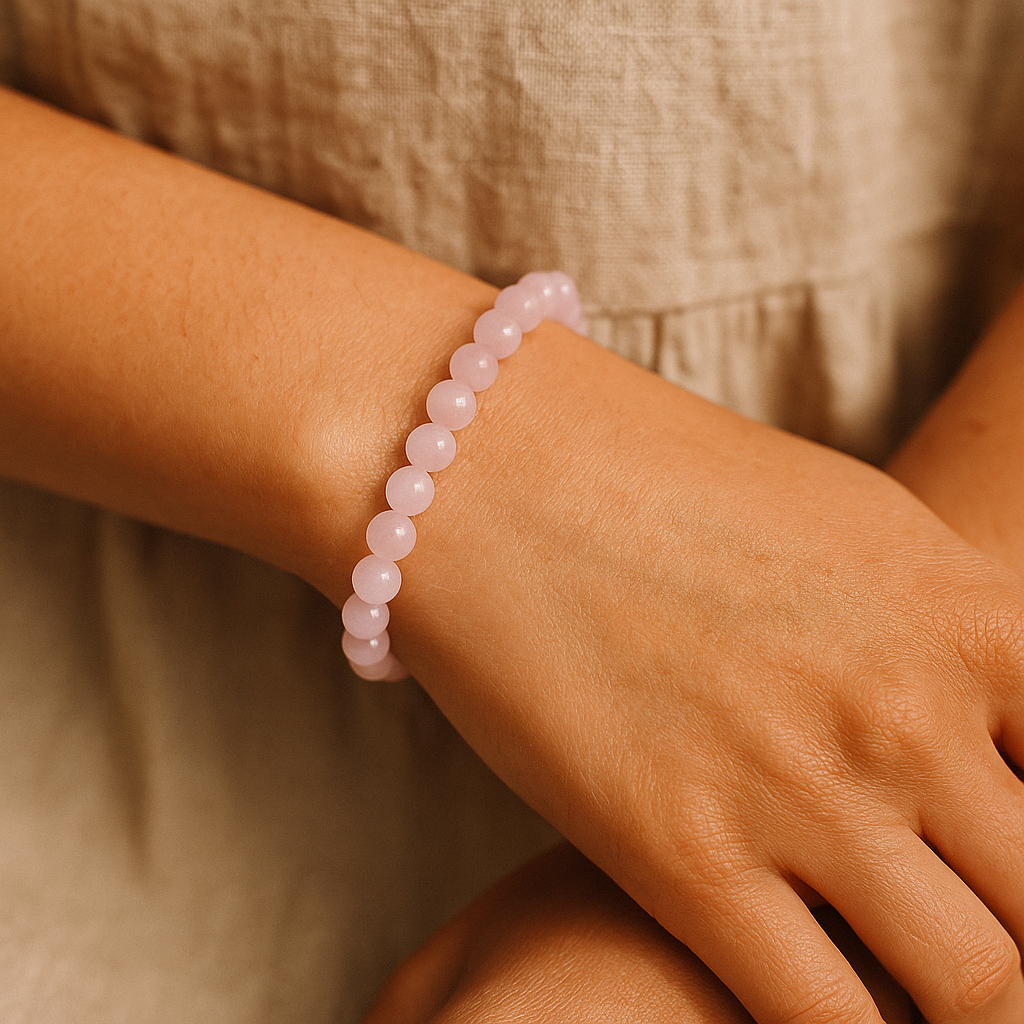 Pulsera Amor de Cuarzo Rosa – Energía de Ternura