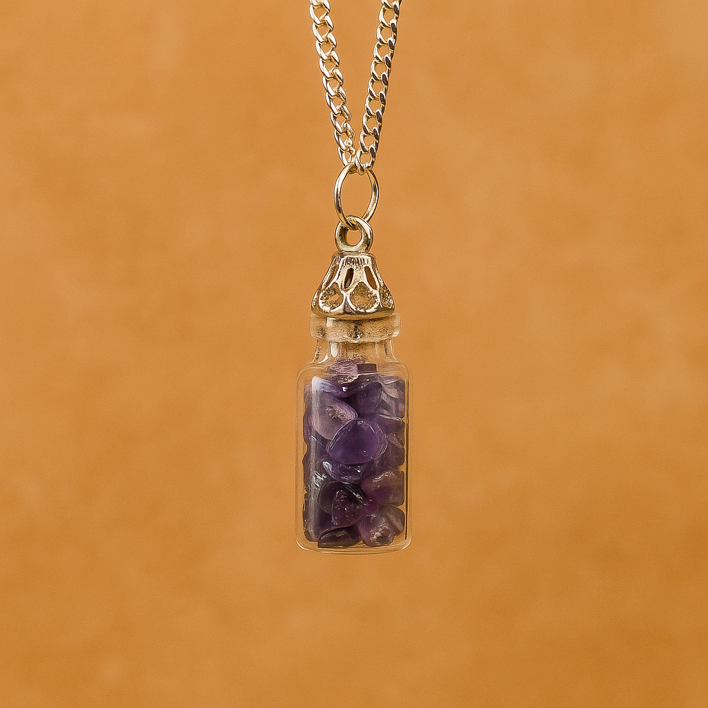 Colgante Botella de Amatista – Energía y Protección Interior