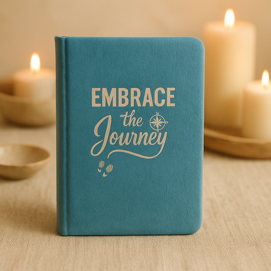 Cuaderno Aterciopelado “Abraza el Camino” – Azul Mediterráneo (80 páginas)