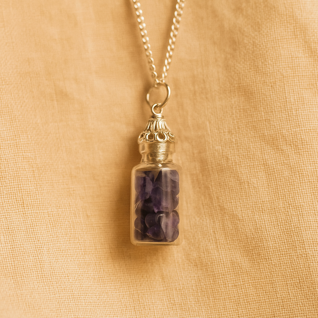 Colgante Botella de Amatista – Energía y Protección Interior