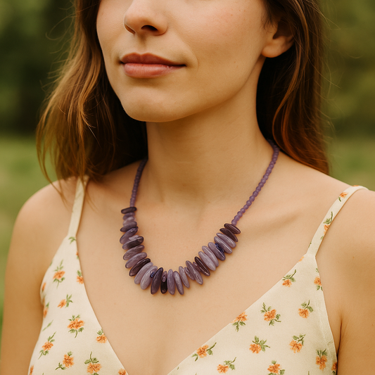 Collar de Amatista Natural – Energía, Belleza y Protección